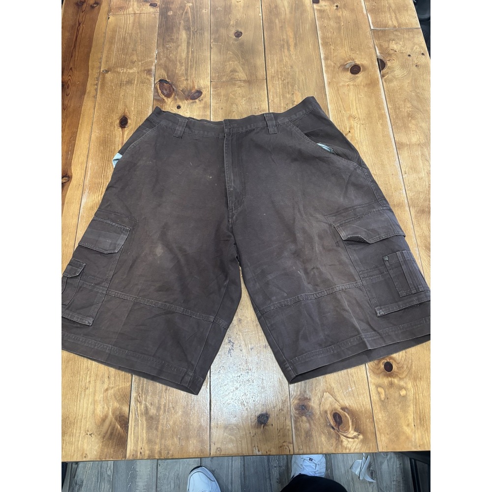 EMPRA Men's W40 Brown 100% Cotton Cargo Shorts Zip Fly Outdoor Casual Workwear